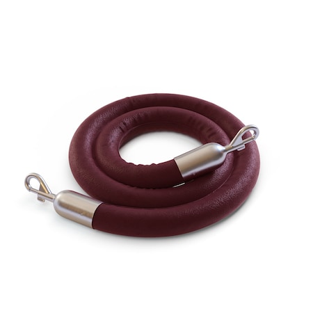 Montour Line Naugahyde Rope Maroon With SatinStainless Snap Ends 10ft.Cotton Core PNR150-100-MN-SE-SS